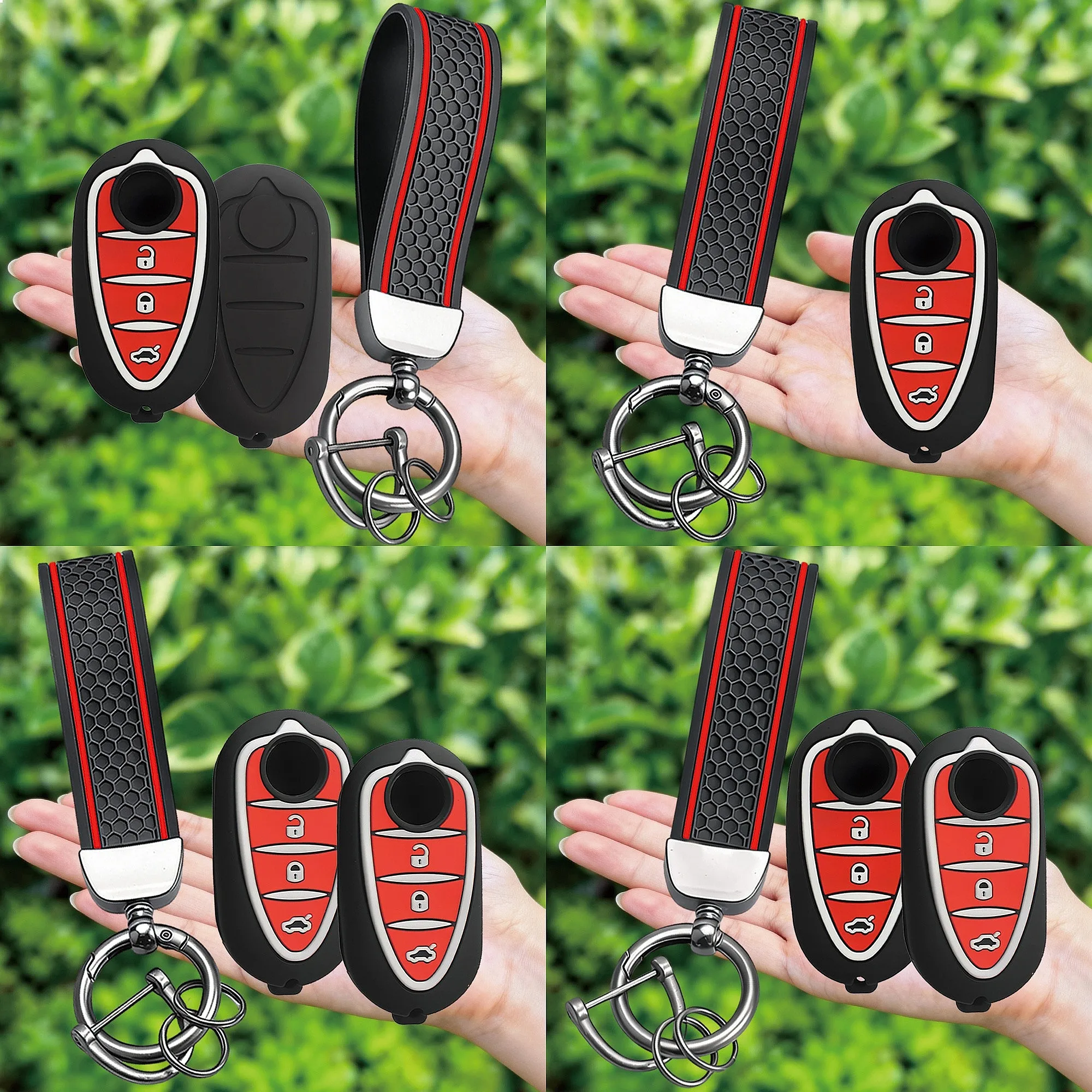 New Silicone Car Key Fob Cover For Alfa Romeo Giulietta Mito 4C 159 GTA Auto Key Shell Remote Key Holder