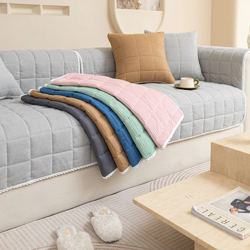 Velvet living room sofa cushion four seasons universal non-slip dust backrest cushion home decoration towel