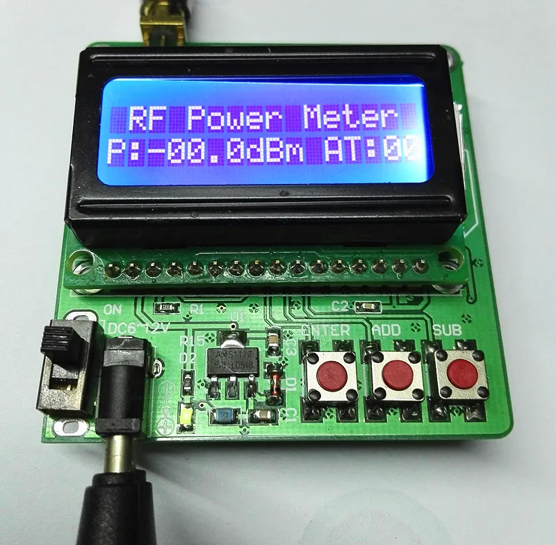 Imagem -03 - Power Meter 7516dbm Valor de Atenuação de Frequência na Atenuação db Módulo Display Lcd Digital Rádio 1600mhz rf