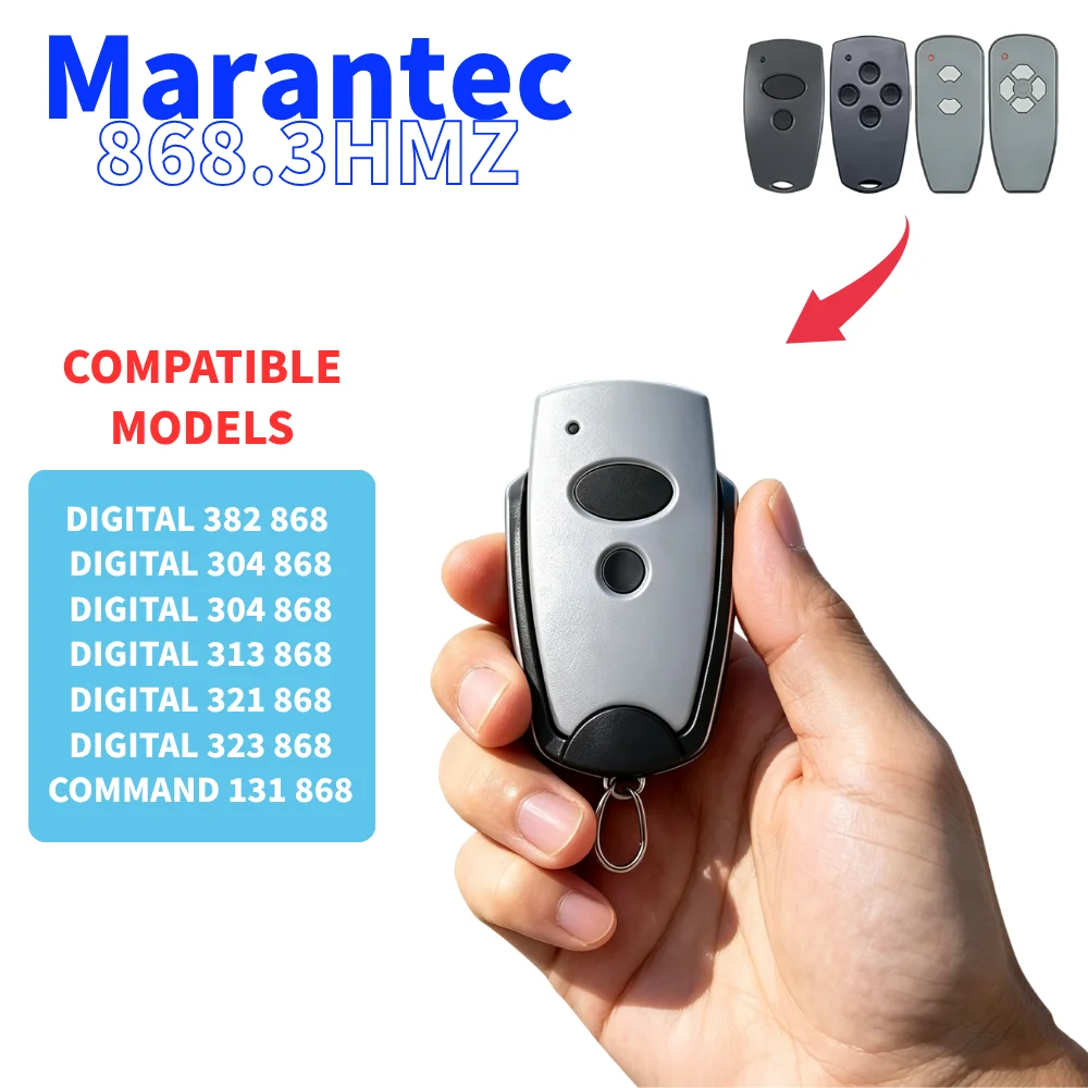 868.35MHz Garage Gate Remote Control Compatible with Digital D302 D304 D313 D321 D323 D382 D384 for Marantec Command 131 Opener