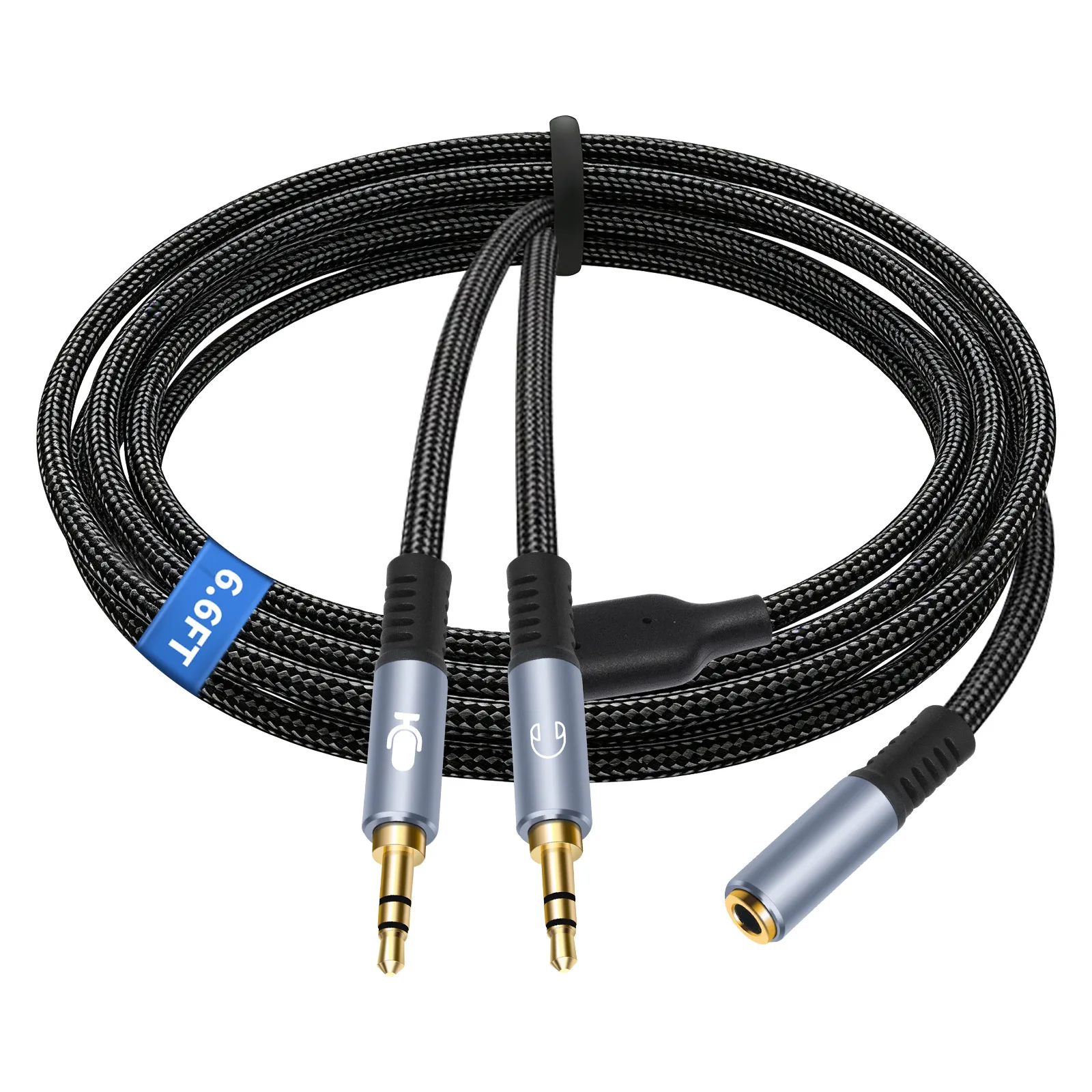 3.5mm Male to Dual Female Audio Splitter Adapter for Connecting Two For Headphones to One Audio Without Signal Switching