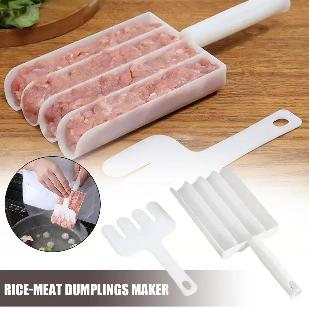 kitchen quadruple rice meat dumpling machine fish meatball household mold plastic spoon meat filling processing