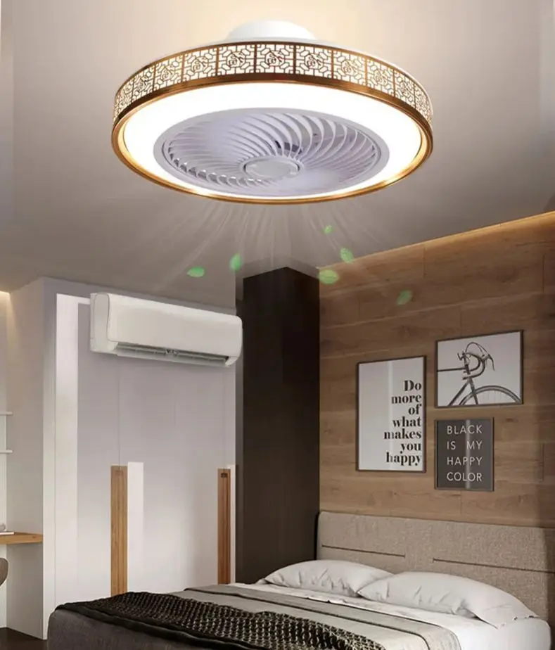 

Ceiling Fan LED Light and Remote Control Adjustable Wind Speed Modern Ceiling Fan Lamp Living Room Decor 3 Color Chandelier