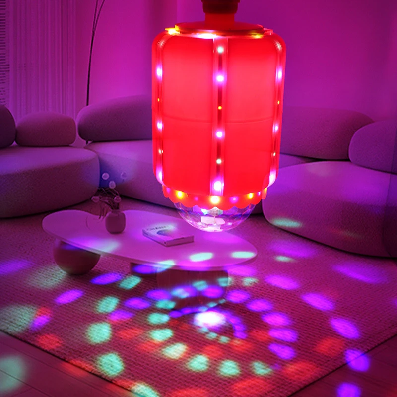 فوانيس دوارة LED، فوانيس زفاف احتفالية بسبعة ألوان، باب أمامي وفوانيس شخصية "فو" للشرفة