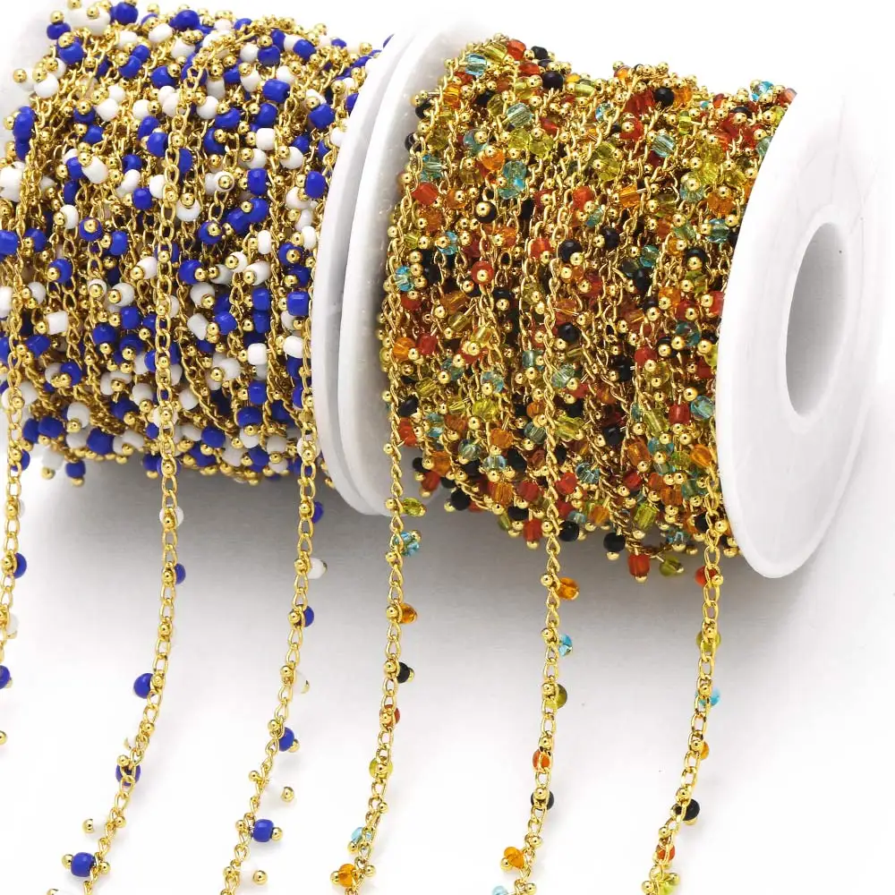 

OCESRIO 10M Trendy Beads Chain for Necklace DIY Copper Bracelet Chain Components for Jewelry Making Free Shipping cana153