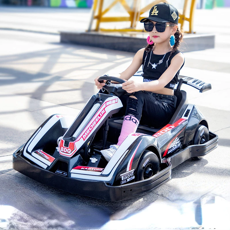 

Racing Go-karts Ride on Electric Cars Game Outdoor Toys Stroller Four-wheeled Electric Cars Vehicles for Boys Girls Children