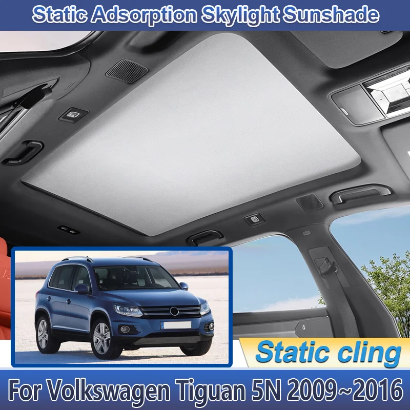 

Автомобильный солнцезащитный козырек для Volkswagen VW Tiguan 5N, аксессуары MK1, 2009 ~ 2016, солнцезащитные козырьки на крыше, электростатическая адсорбция, авто козырьки