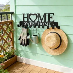 1pc Metal Key Holder Hooks Wall Hanging Wall-mounted Coat Rack Sweet Home Wall Hanger Iron Art Decor For Front Door Kitchen