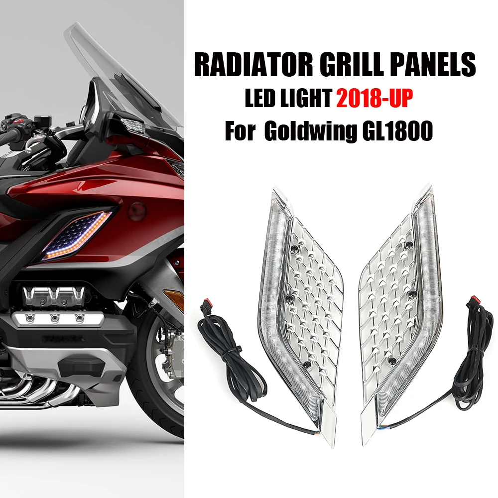 

Motorcycle LED Light Radiator Grill Panels Decorative Light Lamp For Honda Goldwing Gold Wing GL1800 Tour DCT Airbag 2018-2023