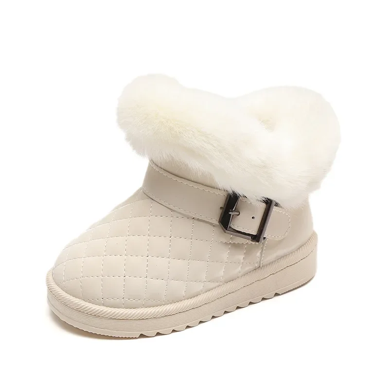 Kids Snow Boots Girls Cotton Shoes Winter Plush Warm Non-slip Children Girls Ankle Boots Baby Boy Shoes