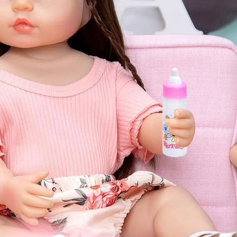 Doll Accessories Feeding Set Toddler Doll Feeding Caring Accessories Play Bottles With Disappearing Milk And Juice For Home