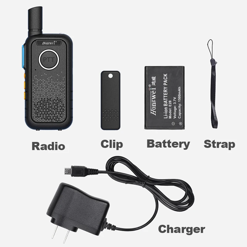 Mini Walkie Talkie Hongwei M1S 5W Dual PTT 17mm sottili radio portatili a due vie per affari/Hotel/parrucchiere/salone di bellezza/KTV/Club