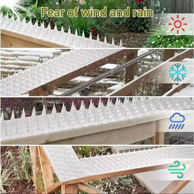 For Transparent Plastic Anti Bird Cat Spike Mat Bendable Cuttable Animal Deterrent  for Window Roof Balcony Sofa Anti Climb-5PCS