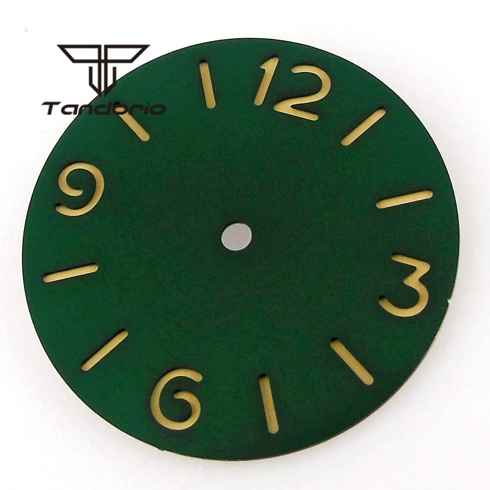 37mm Yellow/Green/Black California/Sandwich Watch Dial Fit ETA6497 6498 ST3600 3620 Hand Winding Movement Watch Part Accessories