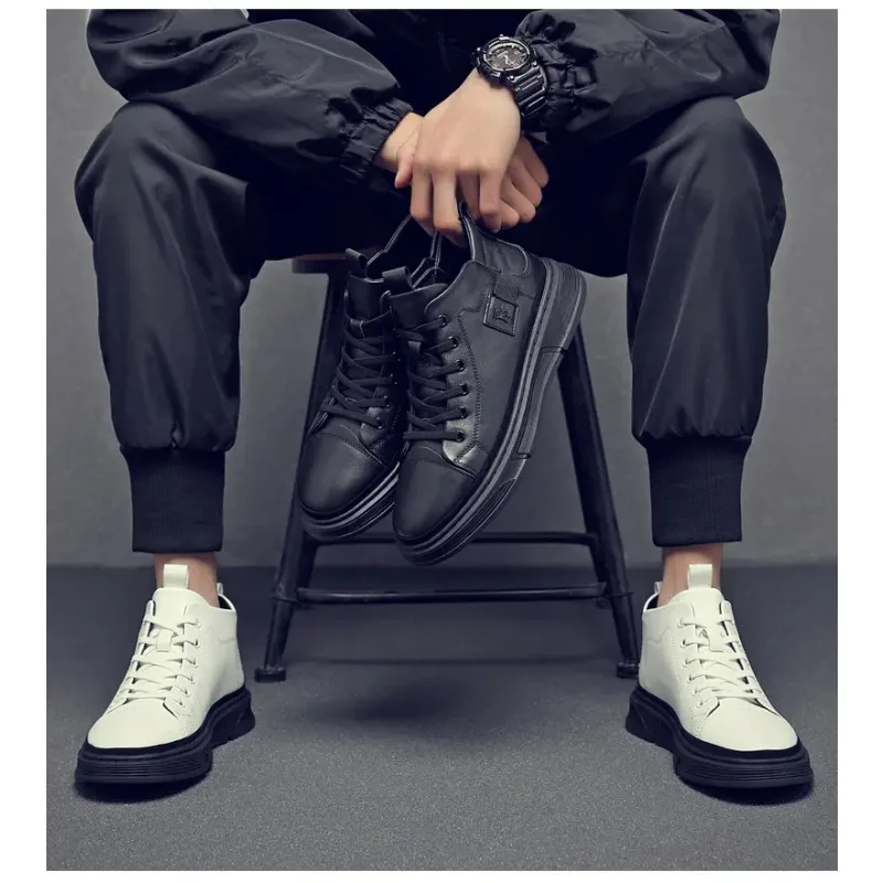 

Elevator shoes for man height increase 6cm 2025 Luxury Brand sneaker Genuine Leather Men's Hidden Heels Casual Shoe Heights