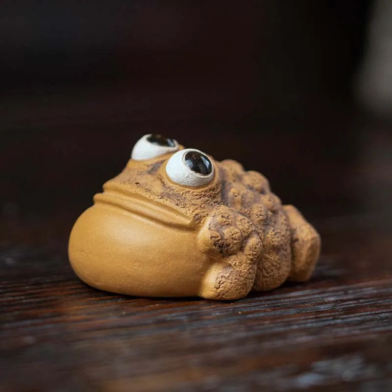 Yixing Raw Ore Purple Sand Tea Pet Three-legged Golden Toad Pixiu Small Ornaments Sculpture Ceramic Golden Toad Tea Pet Yixing
