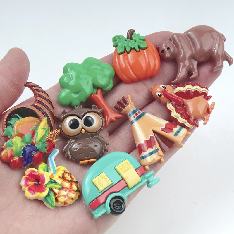 10/100PCS Resin Accessories Tribal Seories Owl Tent Bear Scrapbooking Patch Craft DIY handmade Craft Decoration Accessories