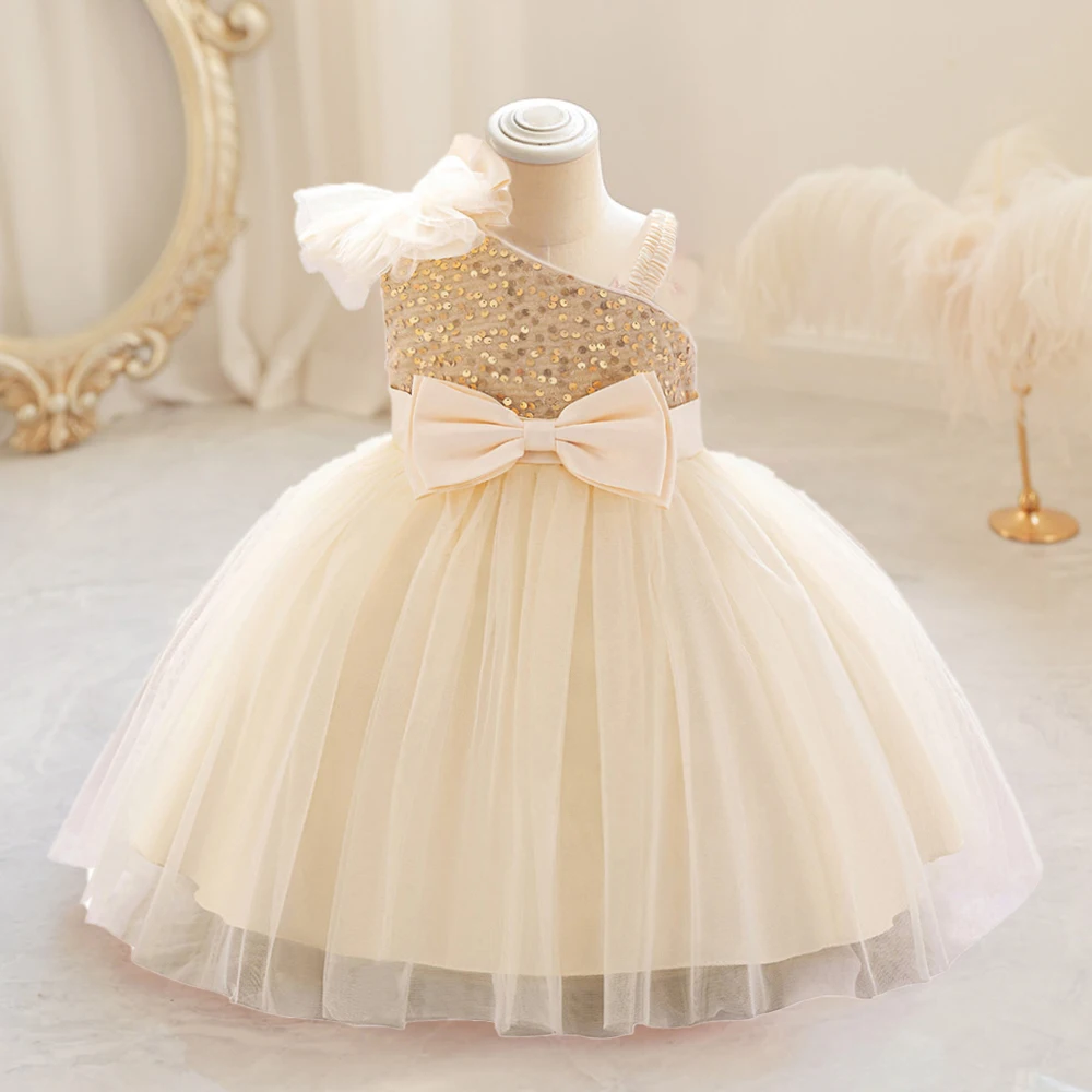 Sequins 1st Birthday Party Baby Dresses Toddler Baptism Tulle Wedding Evening Princess Dress for Girls Flower Christmas Costumes