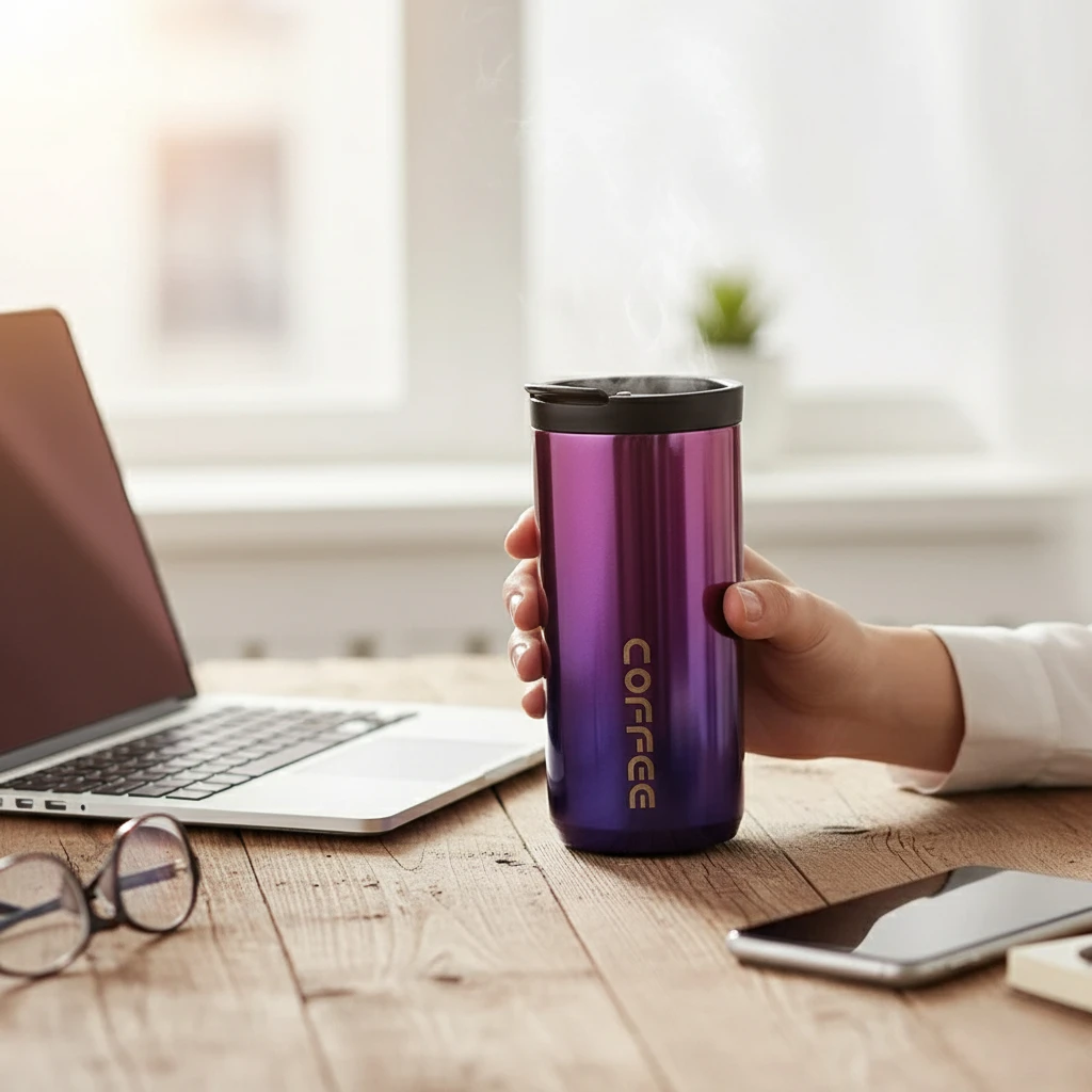 Premium 304 Stainless Steel Travel Coffee Mug Featuring Double Wall Thermal Insulation Leak Proof Build for Office Home Gift