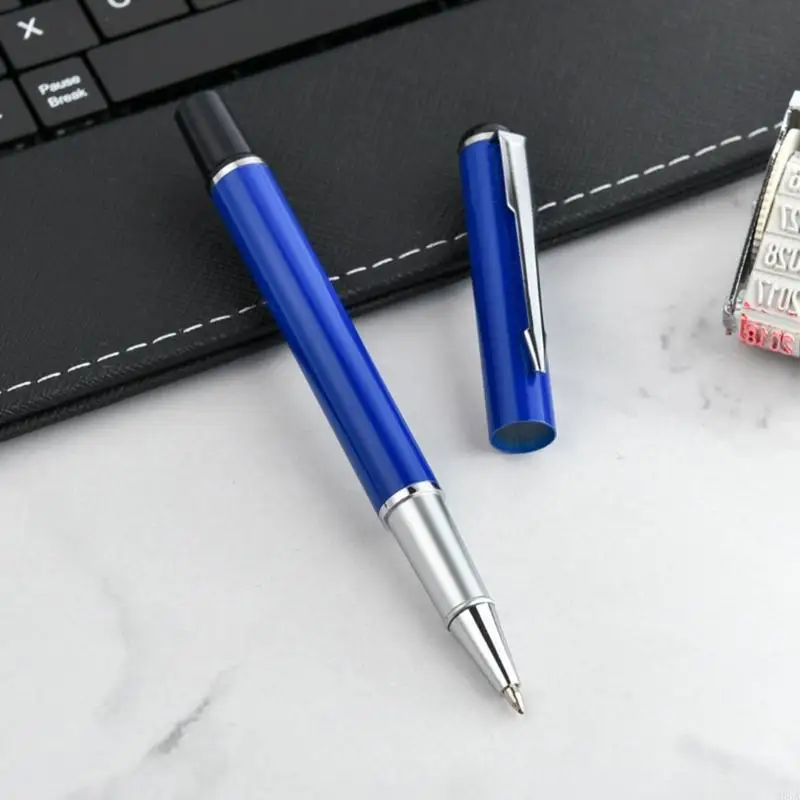 Bolígrafo firma metal con 2 recambios Bolígrafo metal Clip bolsillo resistente 0,5 mm