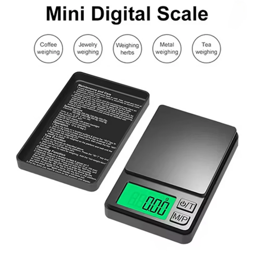 Balança eletrônica com luz de fundo lcd, 100g/500g/1kg 0.01g, balança de joias de alta precisão, portátil, mini balança digital de bolso, ferramenta de pesagem