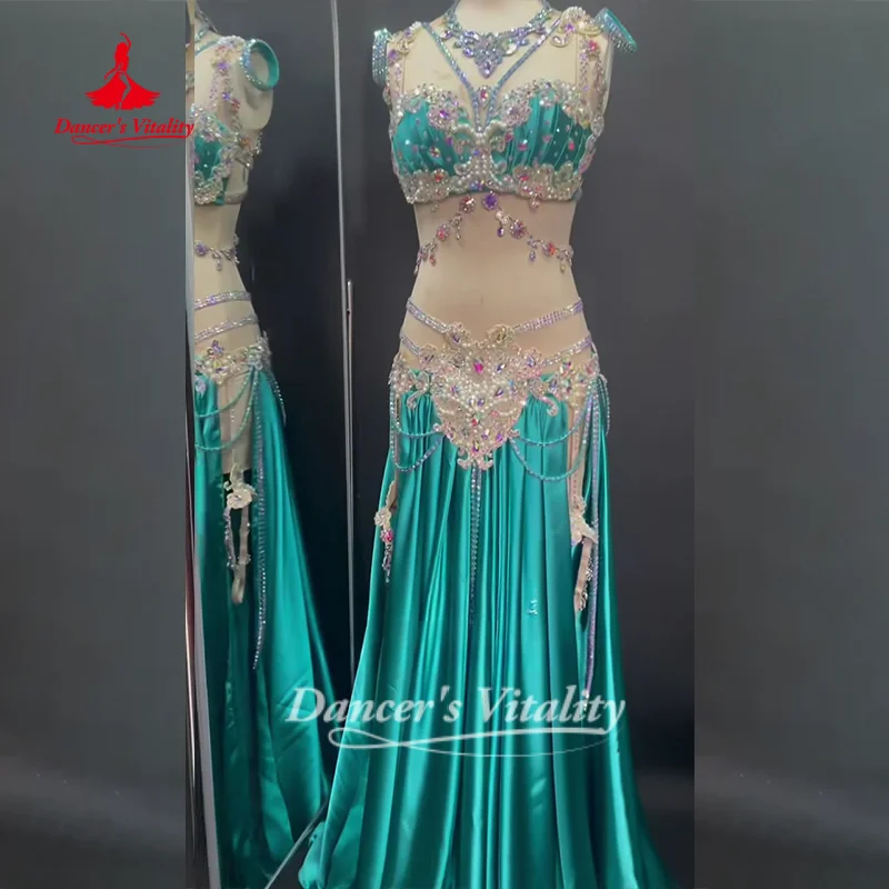 Belly Dance Wear Customized Senior AB Stones Performance Costumes Oriental Dance Stage Competition Outfit Dancer's Vitality