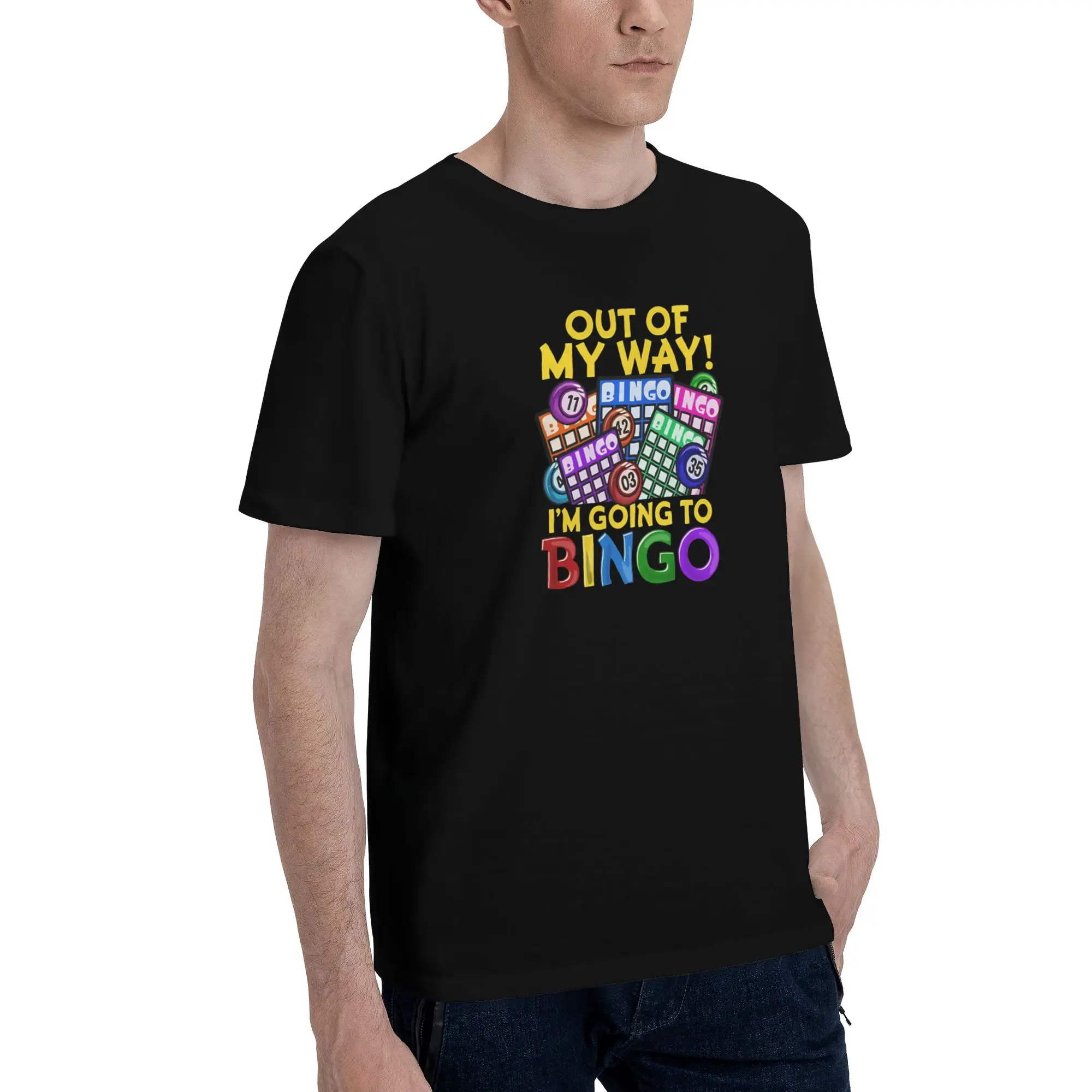 1 Piece Lottery Graphic Funny 100% Cotton T-Shirt B-Bingo Tees Tops For Men