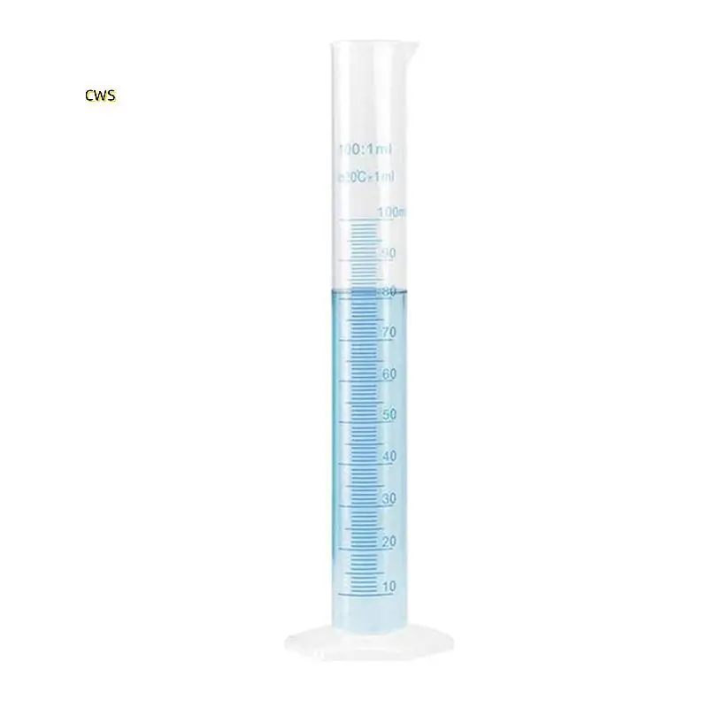 

5X Measuring Cylinder Plastic Graduated Tube Tool For Lab(100Ml)