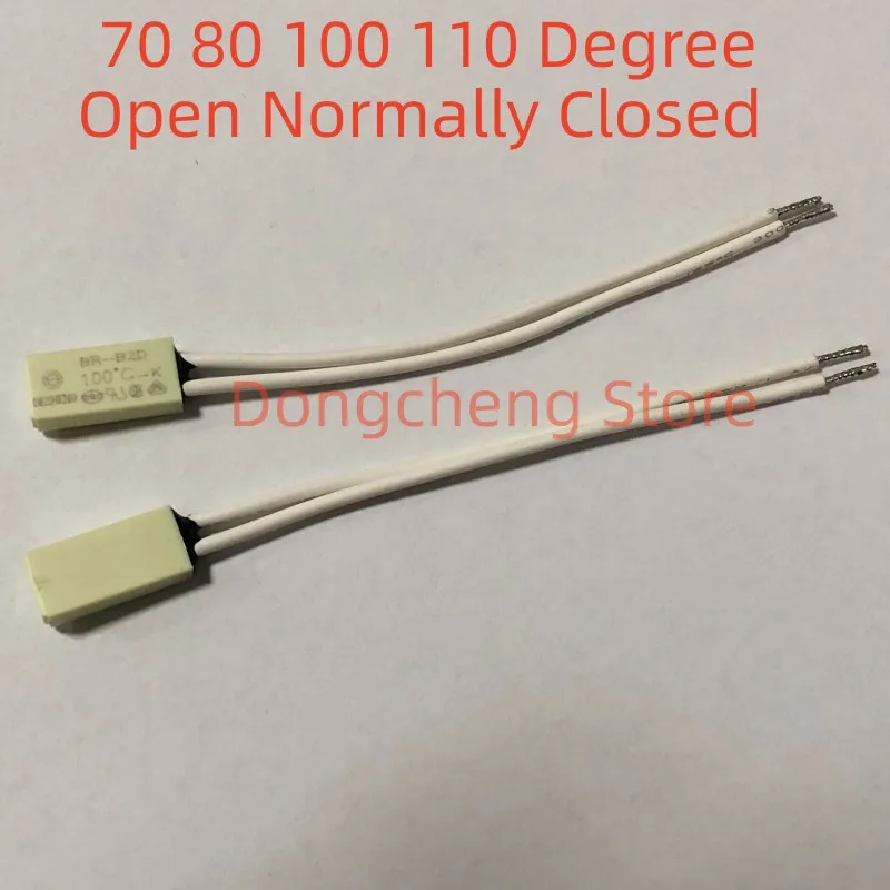 10Pcs BR-B2D Motor Thermal Overload Protection Relay Switch 70 80 100 110 Degree Open Normally Closed