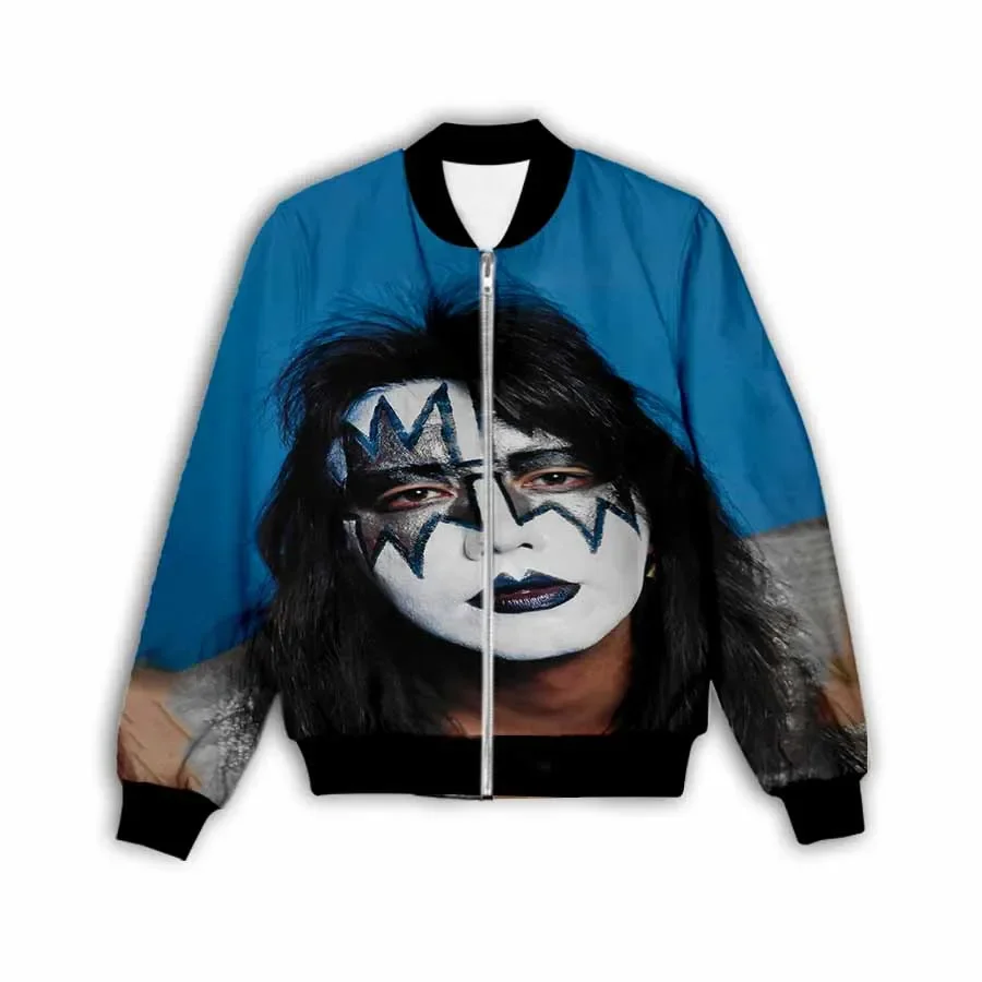 New Fashion Women/Men's 3D Print  Ace Frehley   Zipper Bomber Jackets Men Overcoat Mens Coat Zip Up Jackets    C1