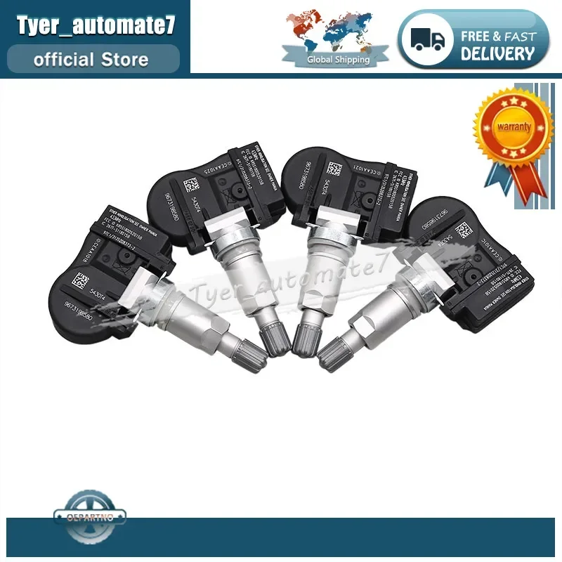 433MHz 4Pcs TPMS Tire Pressure Sensor Monitoring System 9673198580 For Citroen C4 C5 C6 C8 Peugeot 207 307 407 508 607 807 1007