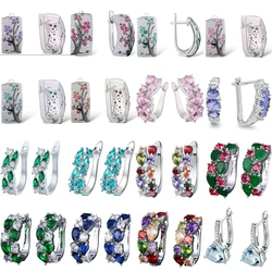 European and American Style Luxury Multicolor Fashion Luxury Multicolor Crystal Earrings Attend Banquet Party Jewelry Wholesale