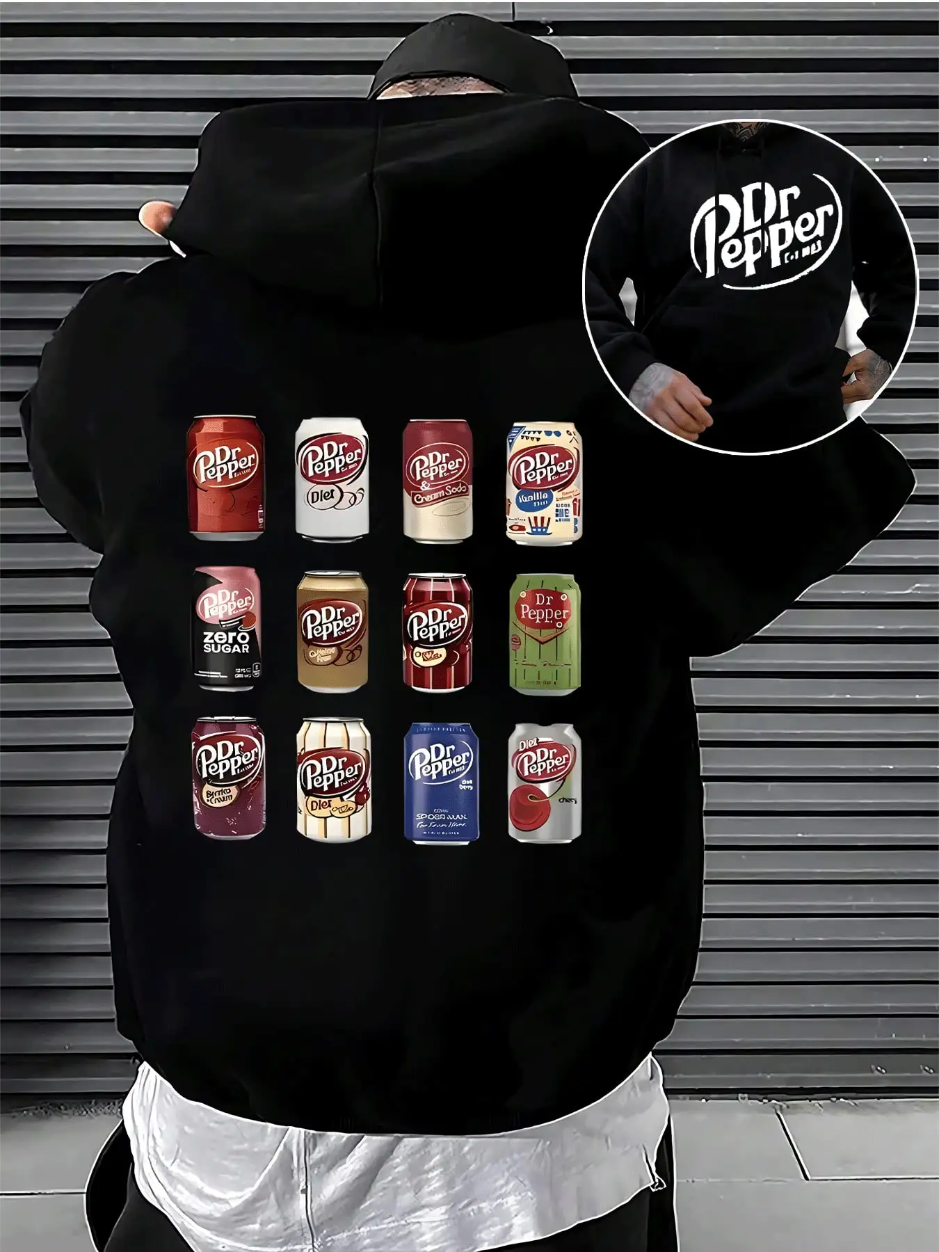 

Men's Graphic Hoodie Cool Design Featuring Assorted Can Designs Stylish & Comfortable Sweatshirt