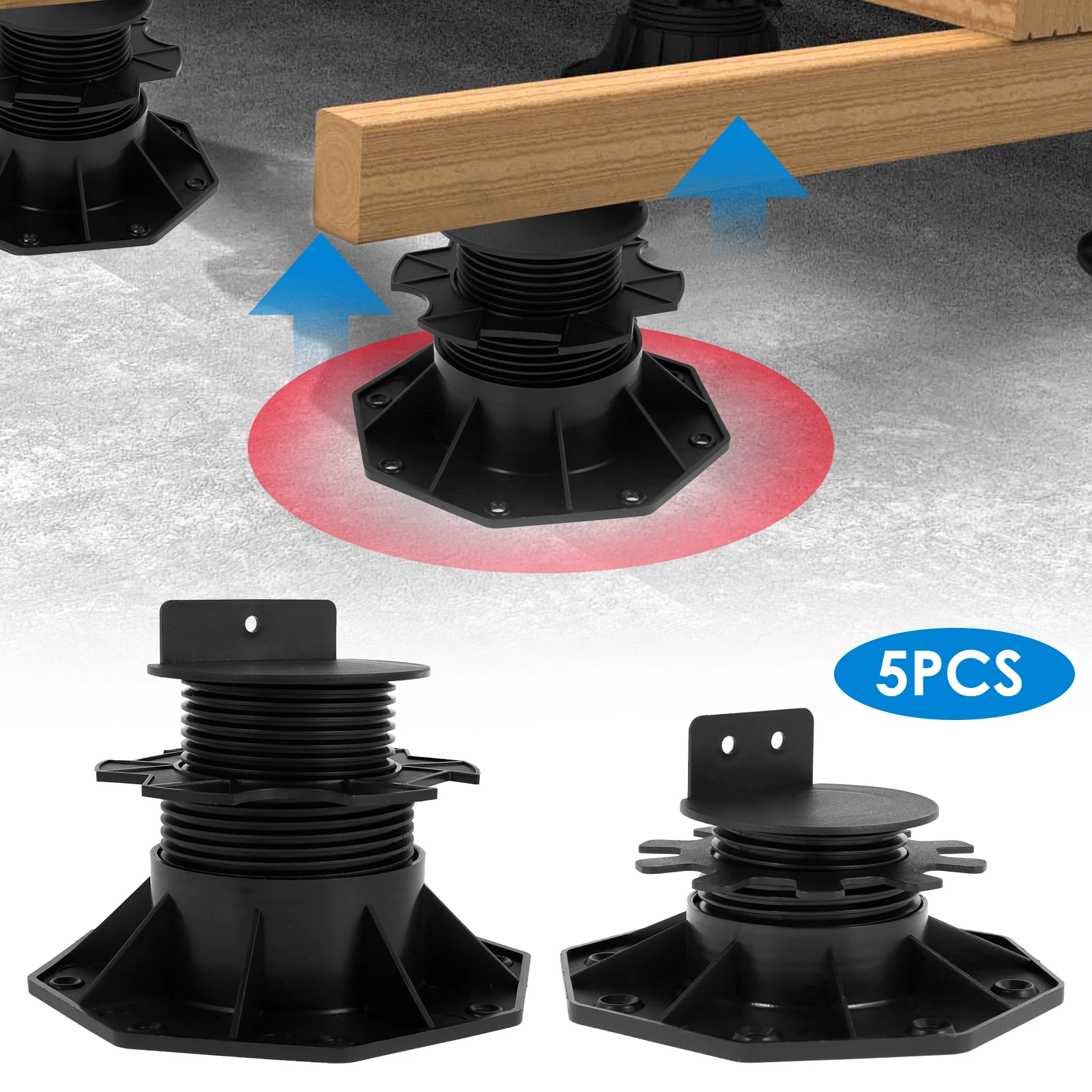 5/10Pcs Deck Support Pedestals Height Adjustable Deck Raising Support Base Plastic Floor Lift Base Sturdy Floor Support Lift