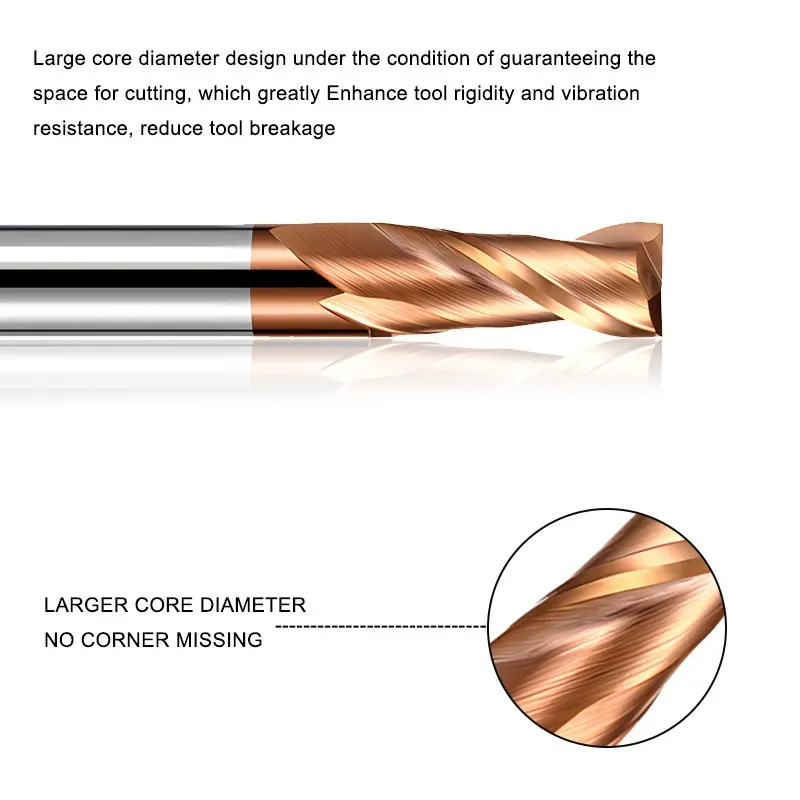 SHAZAM HRC50/55/65/70 2-Flute 1.0-20.0mm Carbide Flat End Mills For CNC Machine Tungsten Steel Milling Cutter Tools