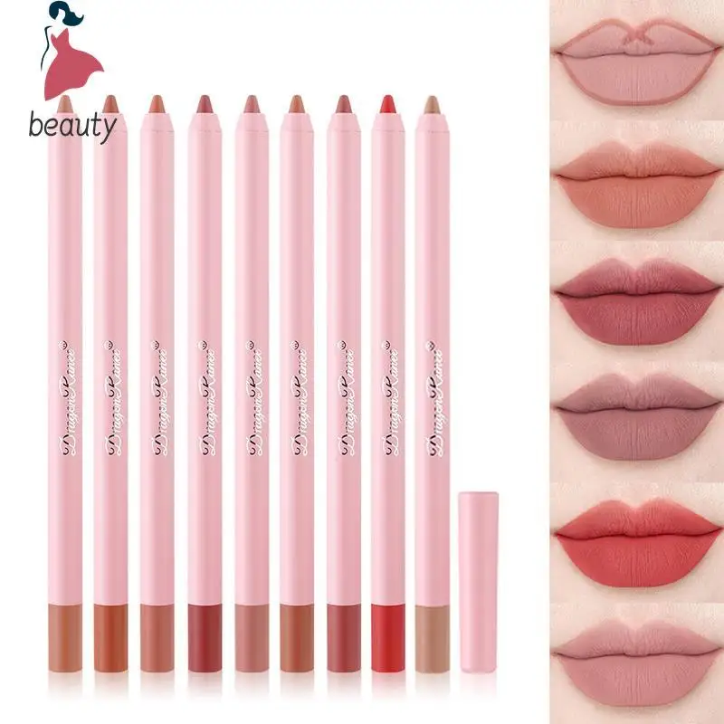 Lápis Matte Multicolor Lip Liner, maquiagem de contorno de lábios impermeável, duradoura, antiaderente, cosméticos sexy