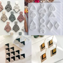 Geometric Shape Soft Pottery Polymer Clay Cutter Ellipse Hollow French Earrings Cut Mold For Earring Jewelry Pendant Makings