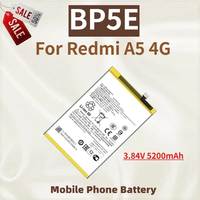 

High Capacity BP5E Replacement Phone Battery 3.84V 5200mAh For Redmi A5 4G Brand New High Quality