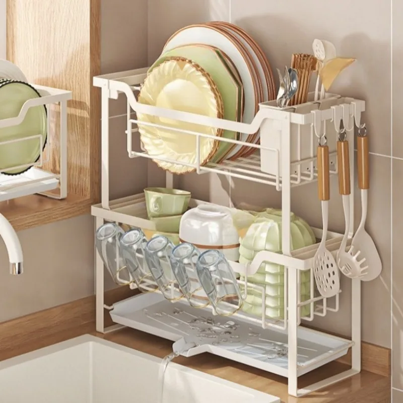 Cup Cutlery Rack Cutting Board Countertop Trinket Plate Holder Utensil Vegetable Paper Towel Rangement Cuisine House Accessories