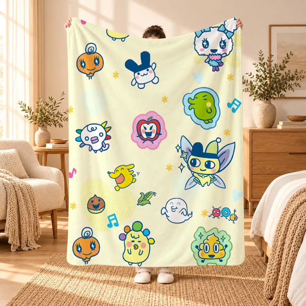 Virtual Pet Franchise Tamagotchi Throw Warm Soft Plush Flannel Throw Blanket Sofa Bed Home Decor