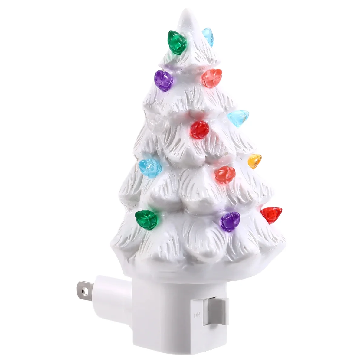 ABLQ Christmas Tree Night Light Plug in Christmas Decorative Tree Resin Decorative Tree Light for Bedroom Living Room US Plug