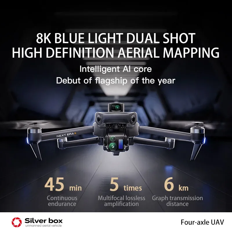 P7 Drone GPS WIFI FPV 6KM 3-axis Gimbal 4K Dual Camera 360° Obstacle Avoidance 7.2