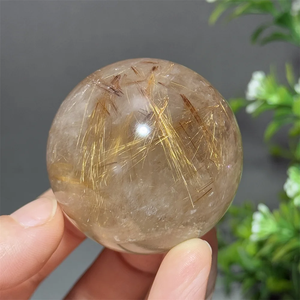Natural Blonde Crystal Ball High-Quality Therapy Meditation Fortune Tellers Witchcraft Home Feng Shui Ornaments with Base