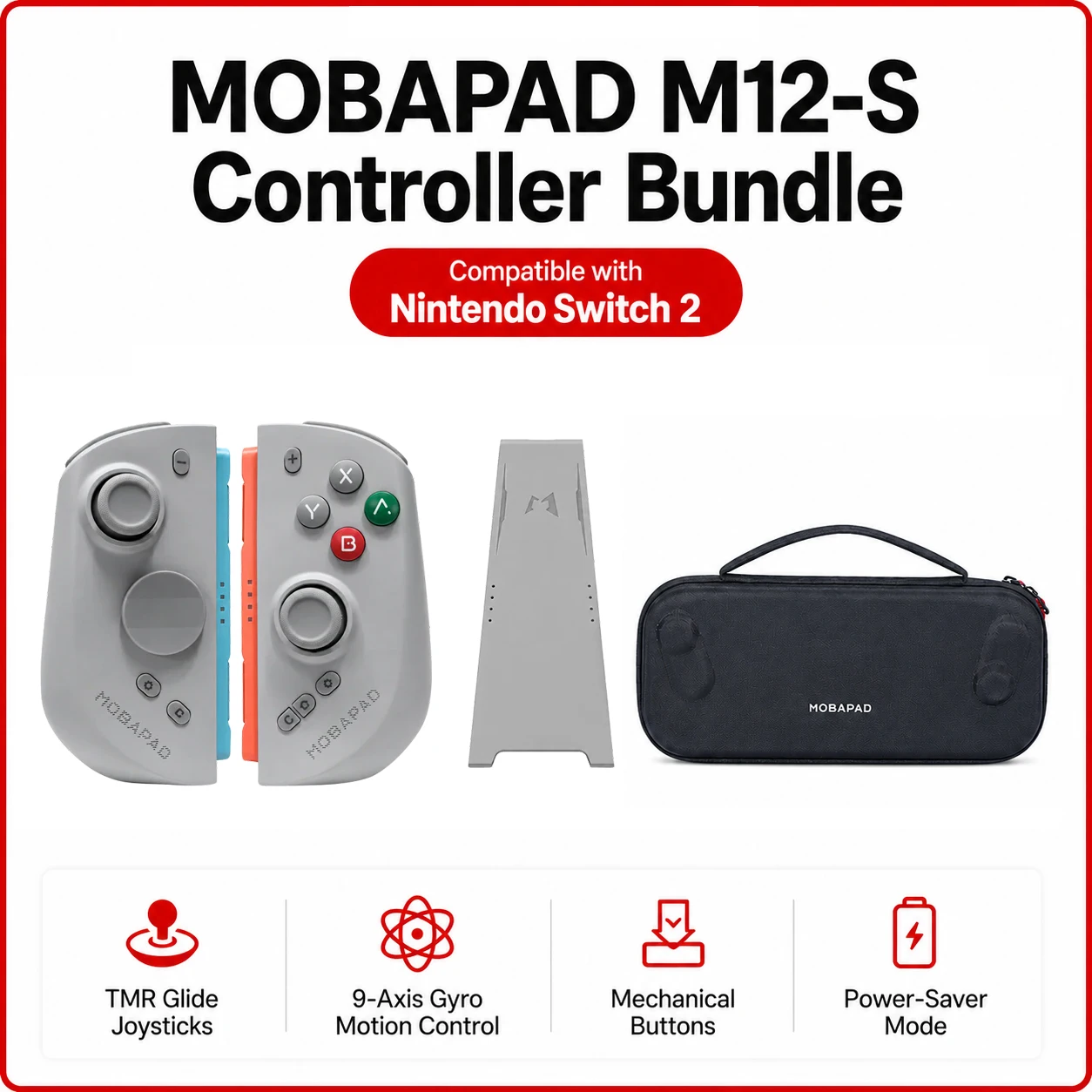 MOBAPAD M12 S/HD Gaming-Controller für Nintendo Switch 2 mit TMR-Sticks, Mechanischen Tasten Joypad für Switch2 Konsole