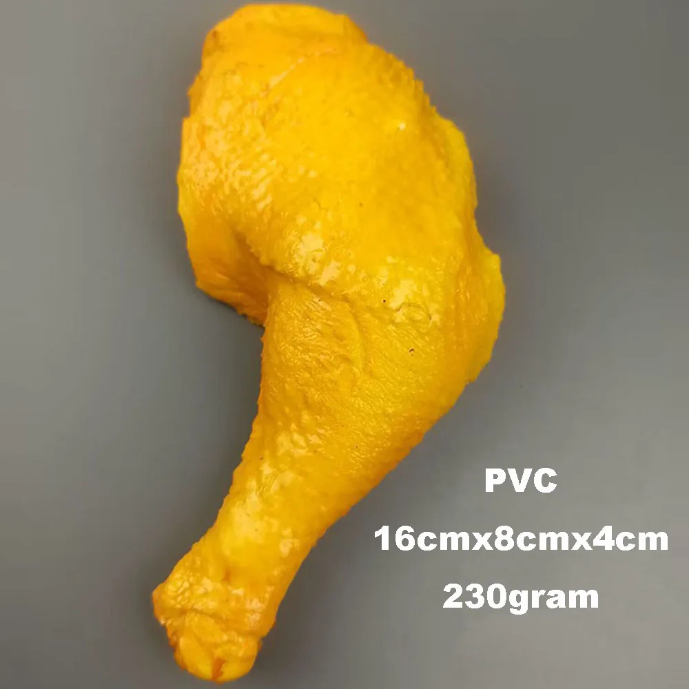 PVC Miniature Food Model for Home Decoration, Roast duck leg model, Large chicken leg food Props, Simulation, Color