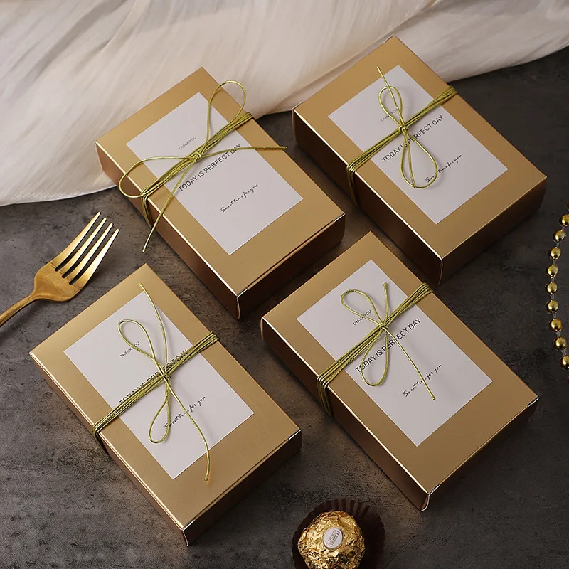 Rectangular Candy Box Wedding Packaging Gift Box Chocolate Packaging Boxes Luxury Rope Decor Paper Wedding Favor Box 30pcs