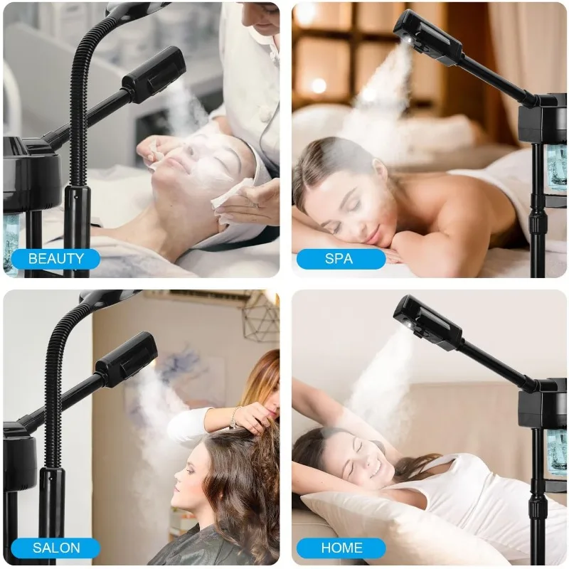 Facial Steamer Professional with 5X Magnifying Lamp, with Time Setting, Face Steamer for Facial Deep Cleaning for Esthetician