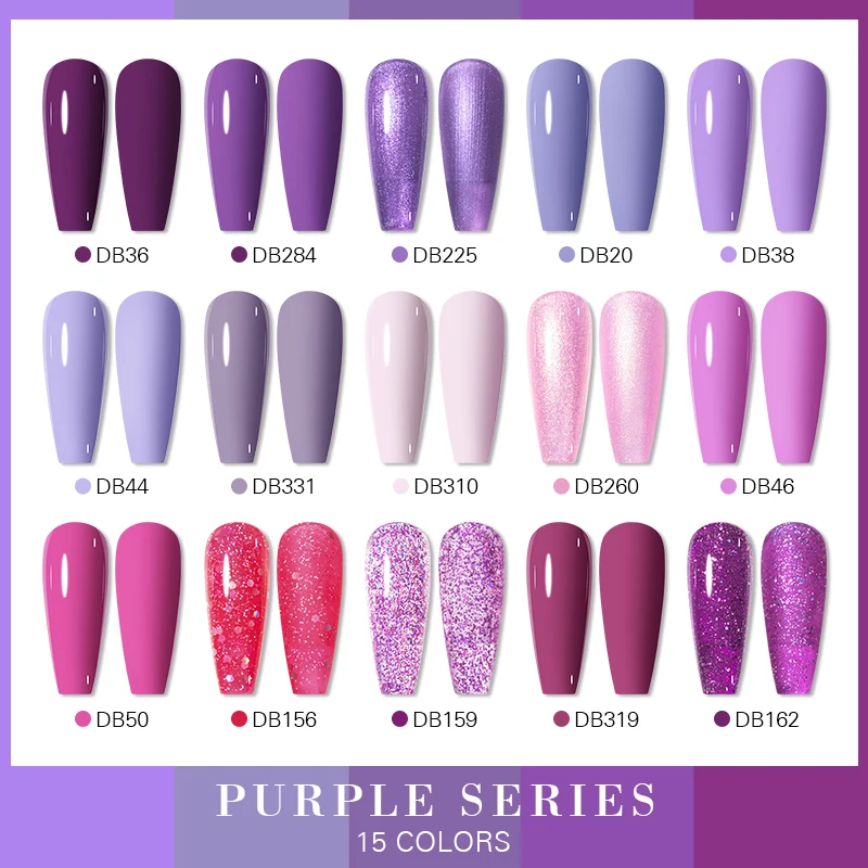 Mtssii 6ml Purple Glitter Gel Nail Polish Colors Semi Permanent Soak Off UV LED Varnishes Manicure For Nail Art Gel Polish