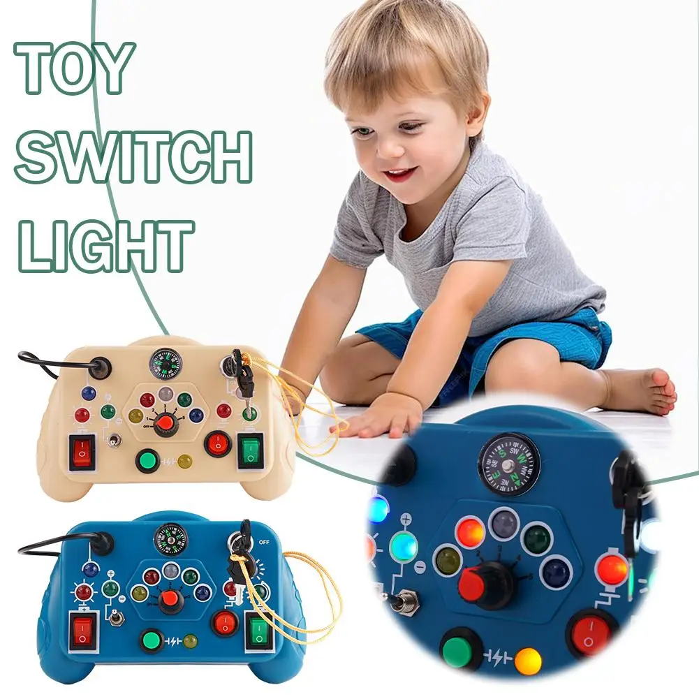 Busy Board Jouets mentaires oriels avec interrupteur à lumière LED, Tableau de commande, Activités de voyage, Jeux pour enfants, 2 à 4 ans, J6v8