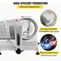 SucceBuy Meat Slicer 200W/240W/320W/340W Electric Deli Food Slicer Adjustable Thickness Commercial and Home Use Cut Meat Cheese 3